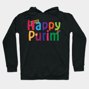 Happy Purim colorful design Hoodie